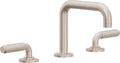 California Faucets Cayucos 8" Llave de Lavabo de 3 Orificios para Cubierta, con Dos Manerales - Pico Cuadrado - Níquel Satinado