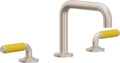 California Faucets Cayucos 8" Llave de Lavabo de 3 Orificios para Cubierta, con Dos Manerales - Pico Cuadrado - Níquel Satinado