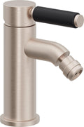 California Faucets Cayucos Bidet de Un Solo Orificio - Manija Art Deco - Níquel Satinado