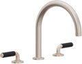 California Faucets Cayucos Juego Completo para Tina Romana - Pico en Arco - Níquel Satinado