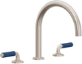 California Faucets Cayucos Juego Completo para Tina Romana - Pico en Arco - Níquel Satinado