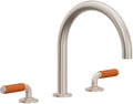 California Faucets Cayucos Juego Completo para Tina Romana - Pico en Arco - Níquel Satinado