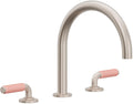 California Faucets Cayucos Juego Completo para Tina Romana - Pico en Arco - Níquel Satinado