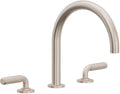 California Faucets Cayucos Juego Completo para Tina Romana - Pico en Arco - Níquel Satinado
