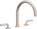 California Faucets Cayucos Juego Completo para Tina Romana - Pico en Arco - Níquel Satinado