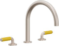 California Faucets Cayucos Juego Completo para Tina Romana - Pico en Arco - Níquel Satinado