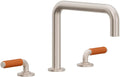 California Faucets Cayucos Juego Completo para Tina Romana - Pico Cuadrado - Níquel Satinado