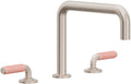 California Faucets Cayucos Juego Completo para Tina Romana - Pico Cuadrado - Níquel Satinado