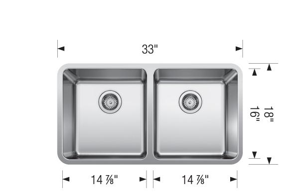 Blanco Formera Equal Double Bowl — Tarja de Acero Inoxidable