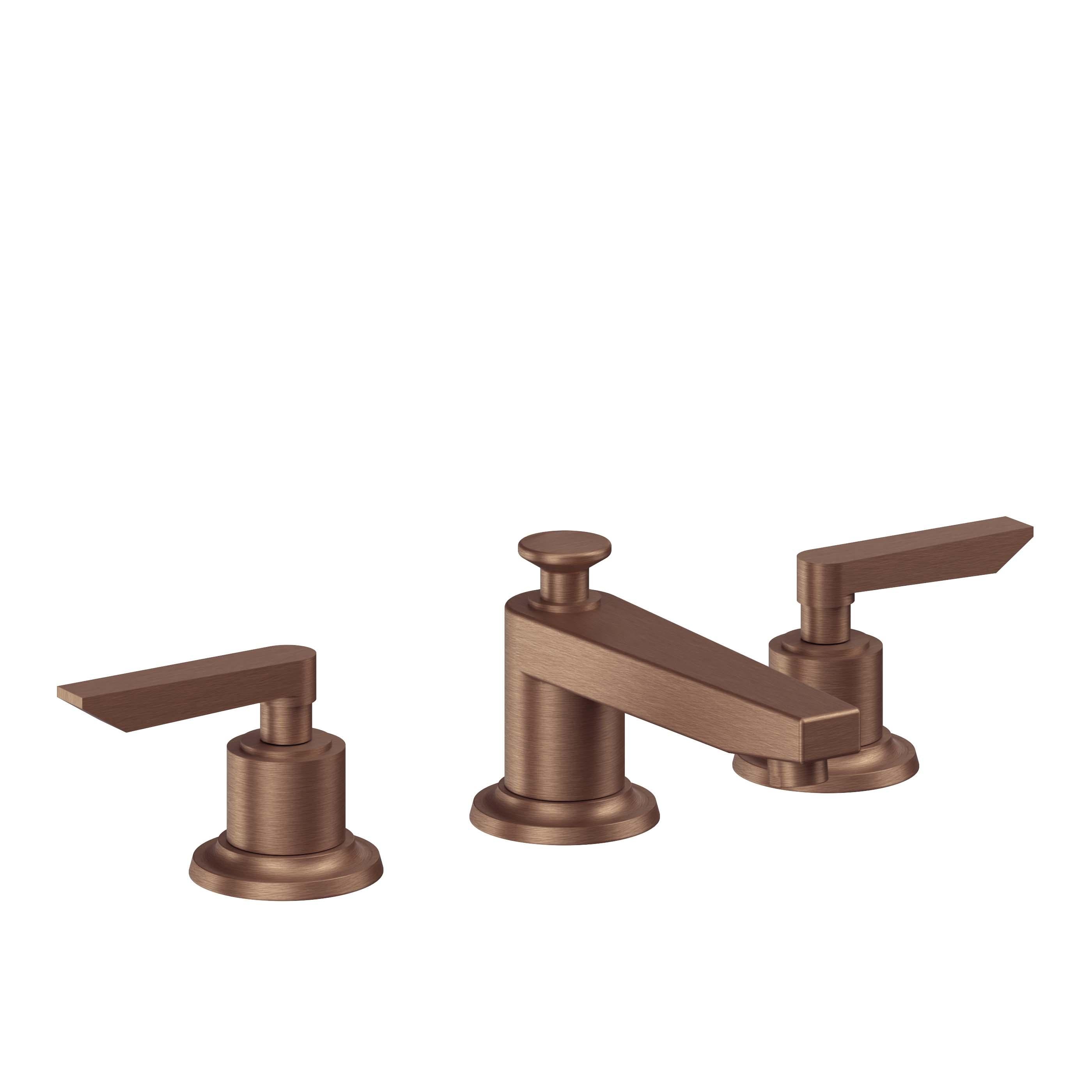 California Faucets Rincon Bay 8" Llave de Lavabo de 3 Orificios para Cubierta, con Dos Manerales - Cobre Antiguo Mate