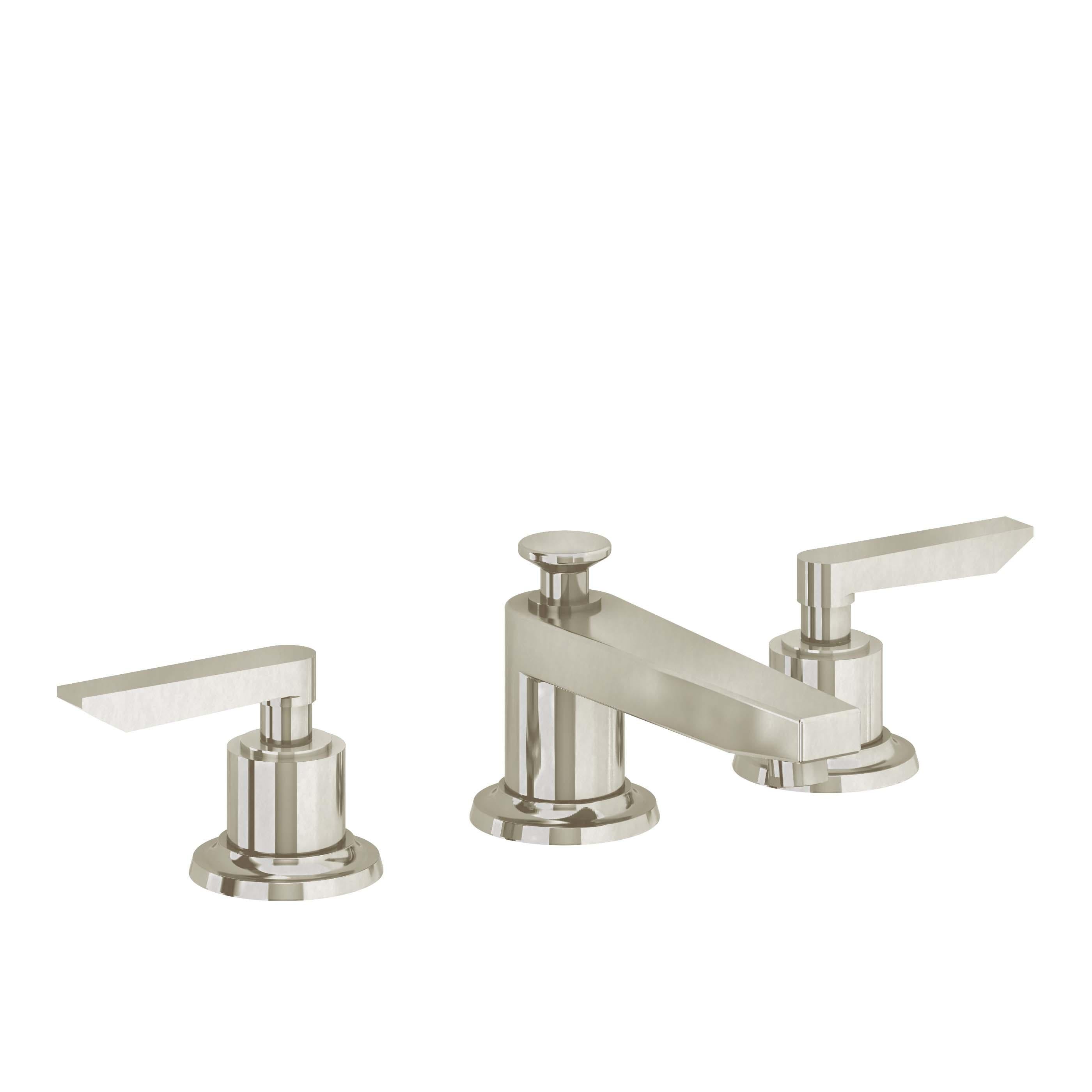 California Faucets Rincon Bay 8" Llave de Lavabo de 3 Orificios para Cubierta, con Dos Manerales - Níquel Bruñido