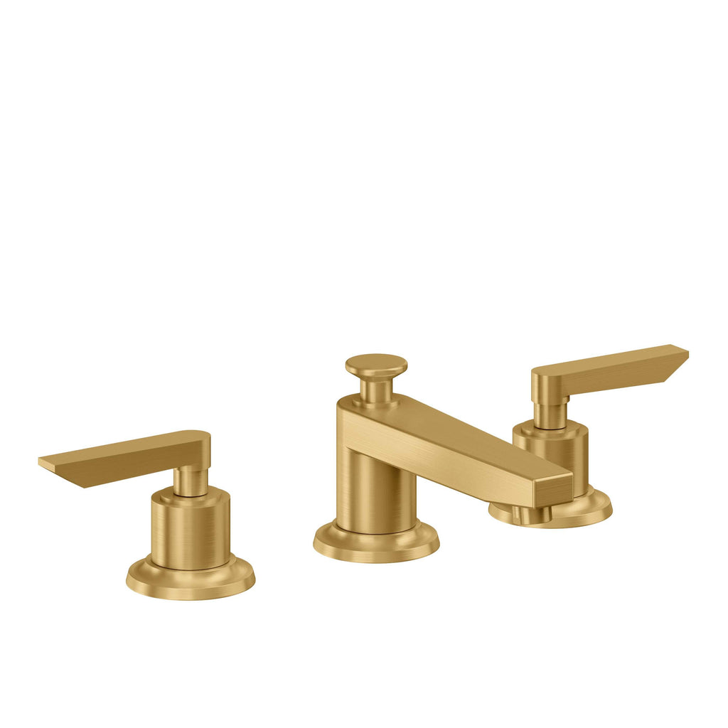 California Faucets Rincon Bay 8" Llave de Lavabo de 3 Orificios para Cubierta, con Dos Manerales - Oro Satinado de por Vida