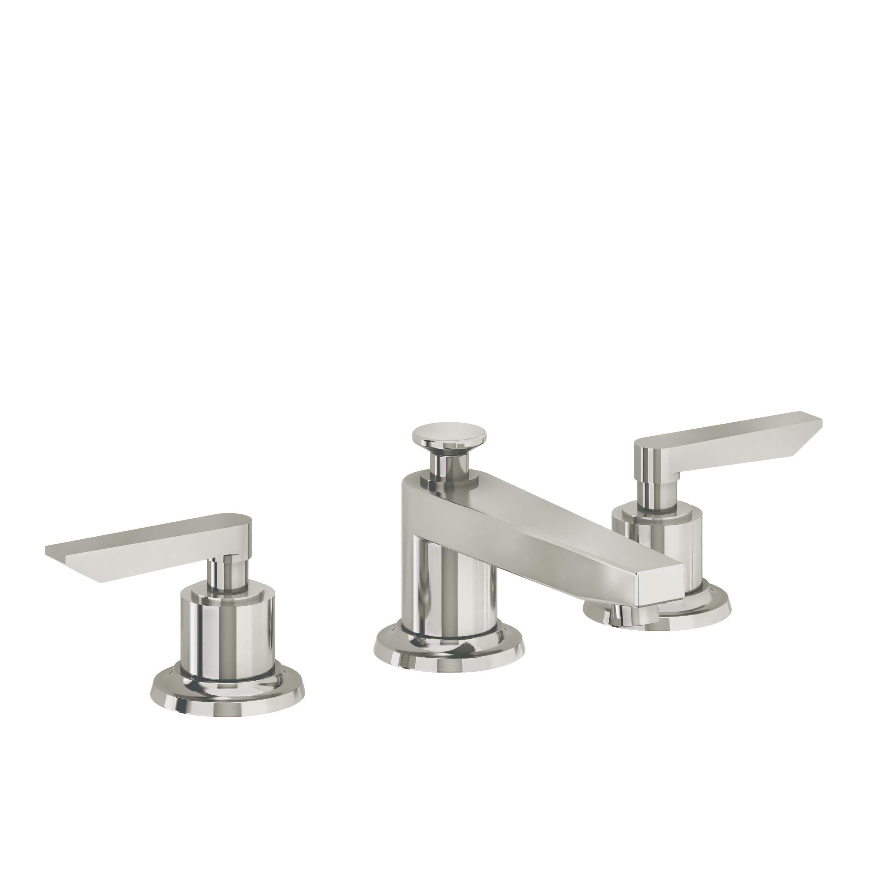 California Faucets Rincon Bay 8" Llave de Lavabo de 3 Orificios para Cubierta, con Dos Manerales - Níquel Pulido