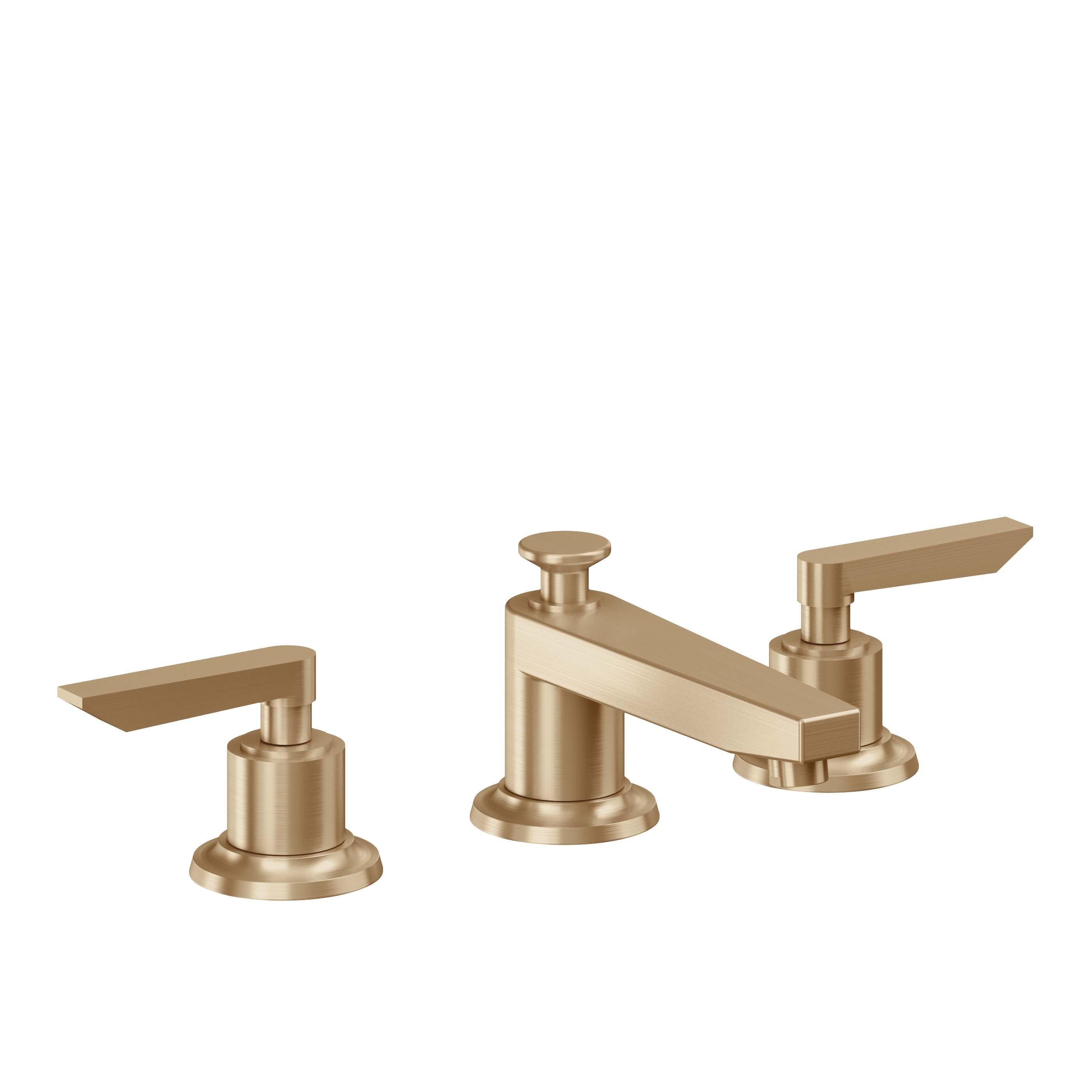 California Faucets Rincon Bay 8" Llave de Lavabo de 3 Orificios para Cubierta, con Dos Manerales - Bronce Satinado
