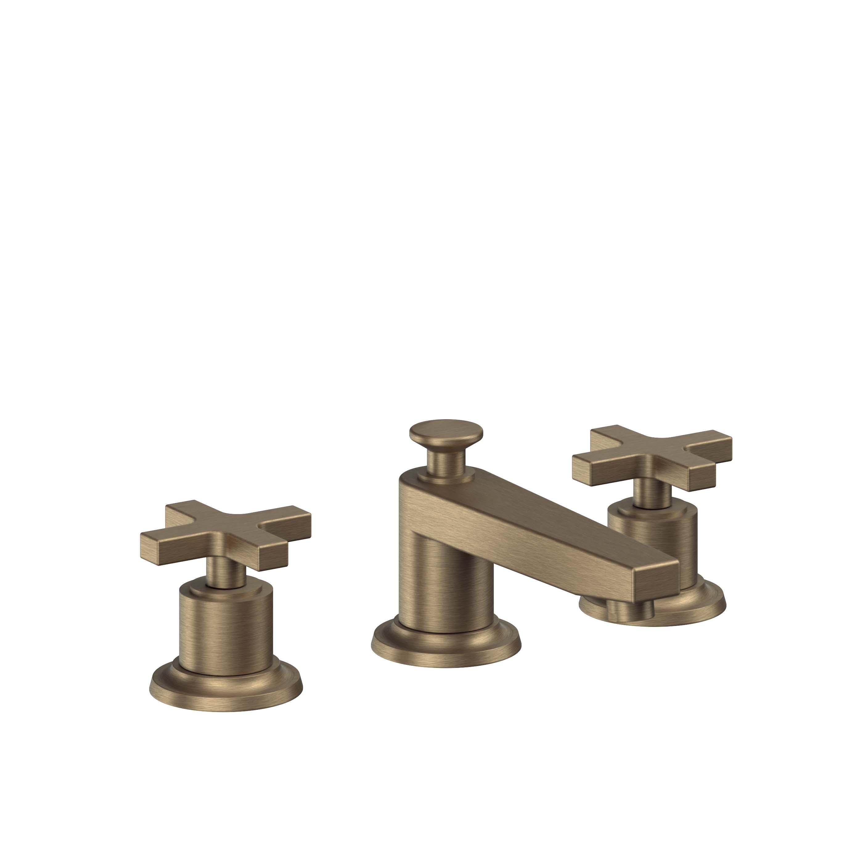 California Faucets Rincon Bay 8" Llave de Lavabo de 3 Orificios para Cubierta, con Dos Manerales - Latón Antiguo Mate