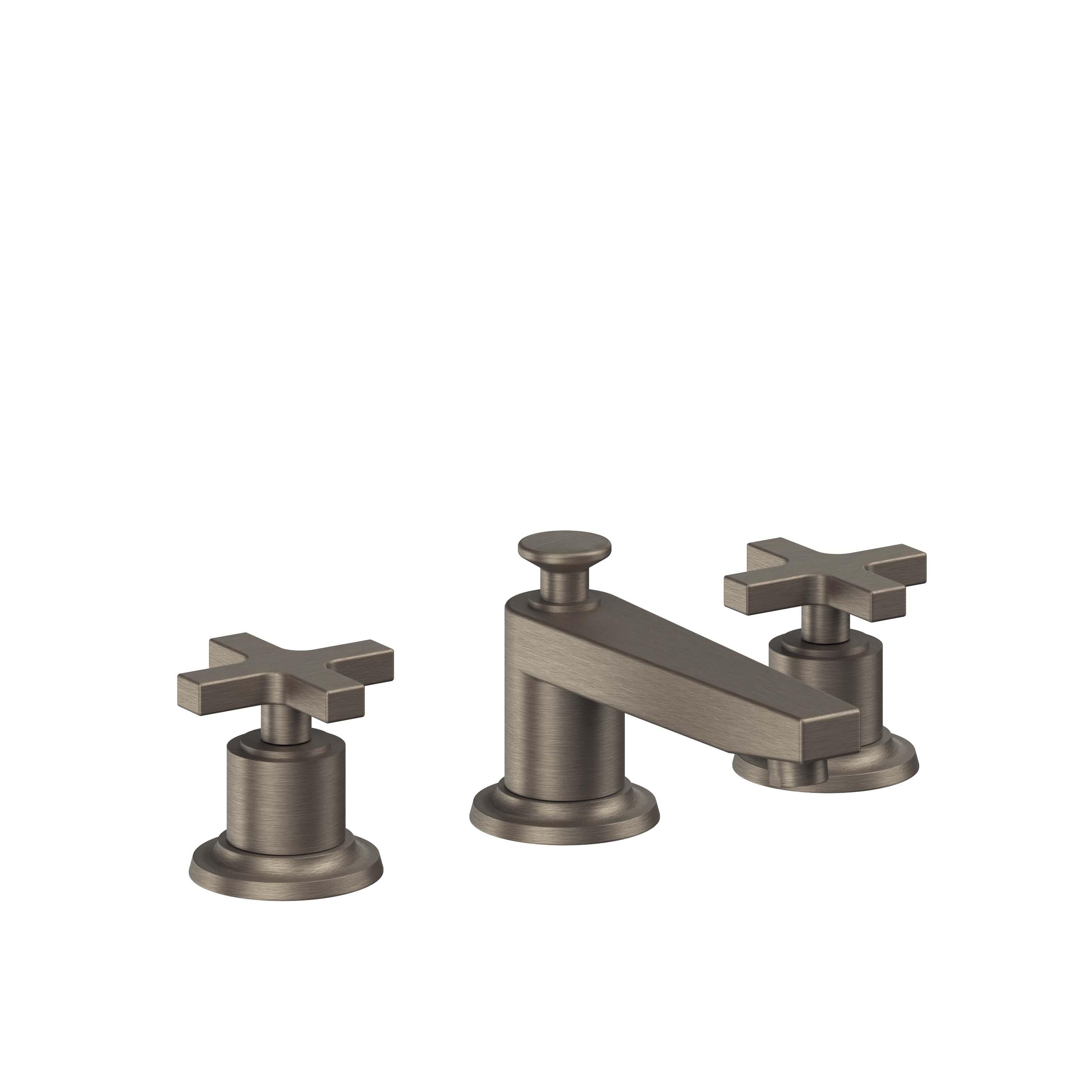 California Faucets Rincon Bay 8" Llave de Lavabo de 3 Orificios para Cubierta, con Dos Manerales - Níquel Antiguo Mate
