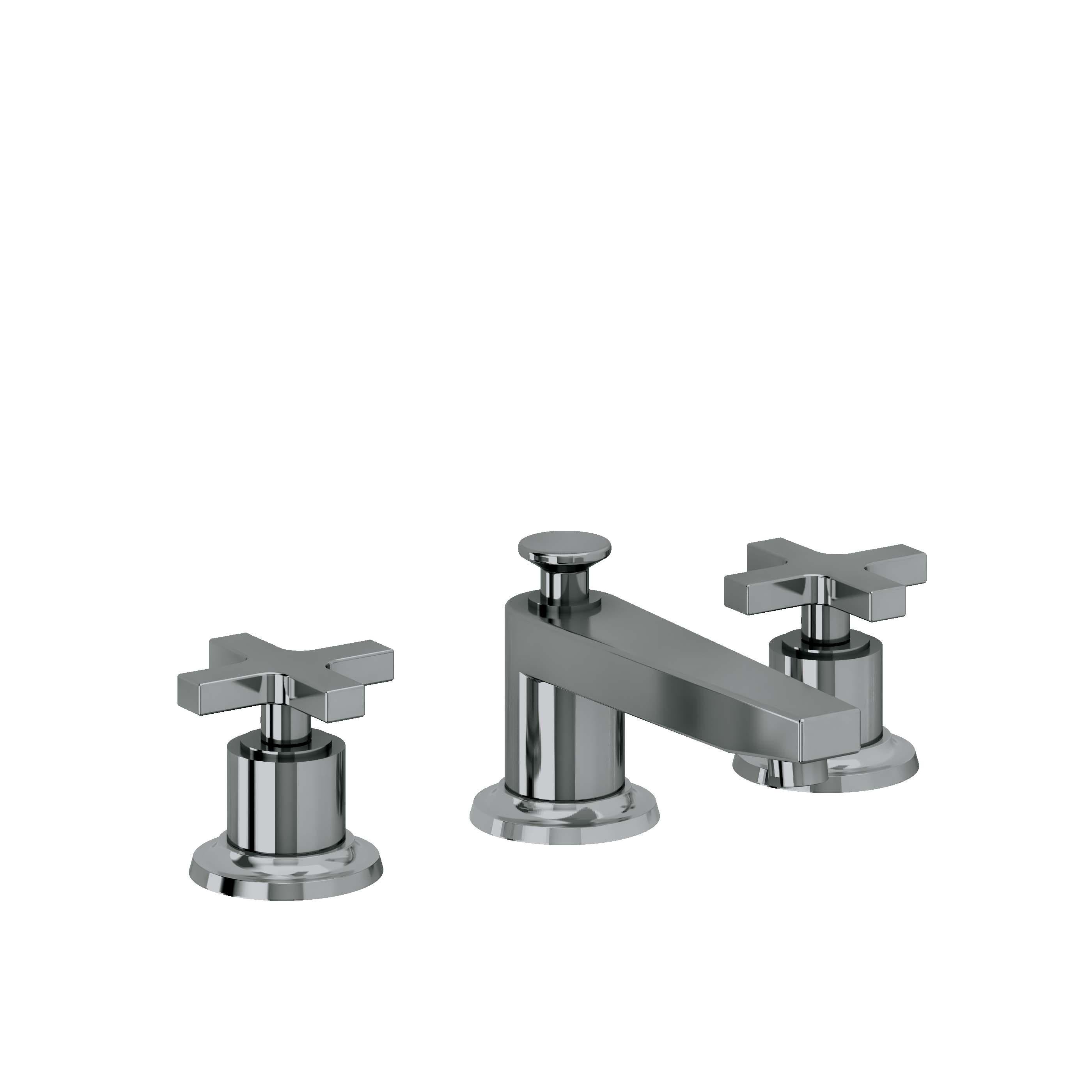 California Faucets Rincon Bay 8" Llave de Lavabo de 3 Orificios para Cubierta, con Dos Manerales - Níquel Negro