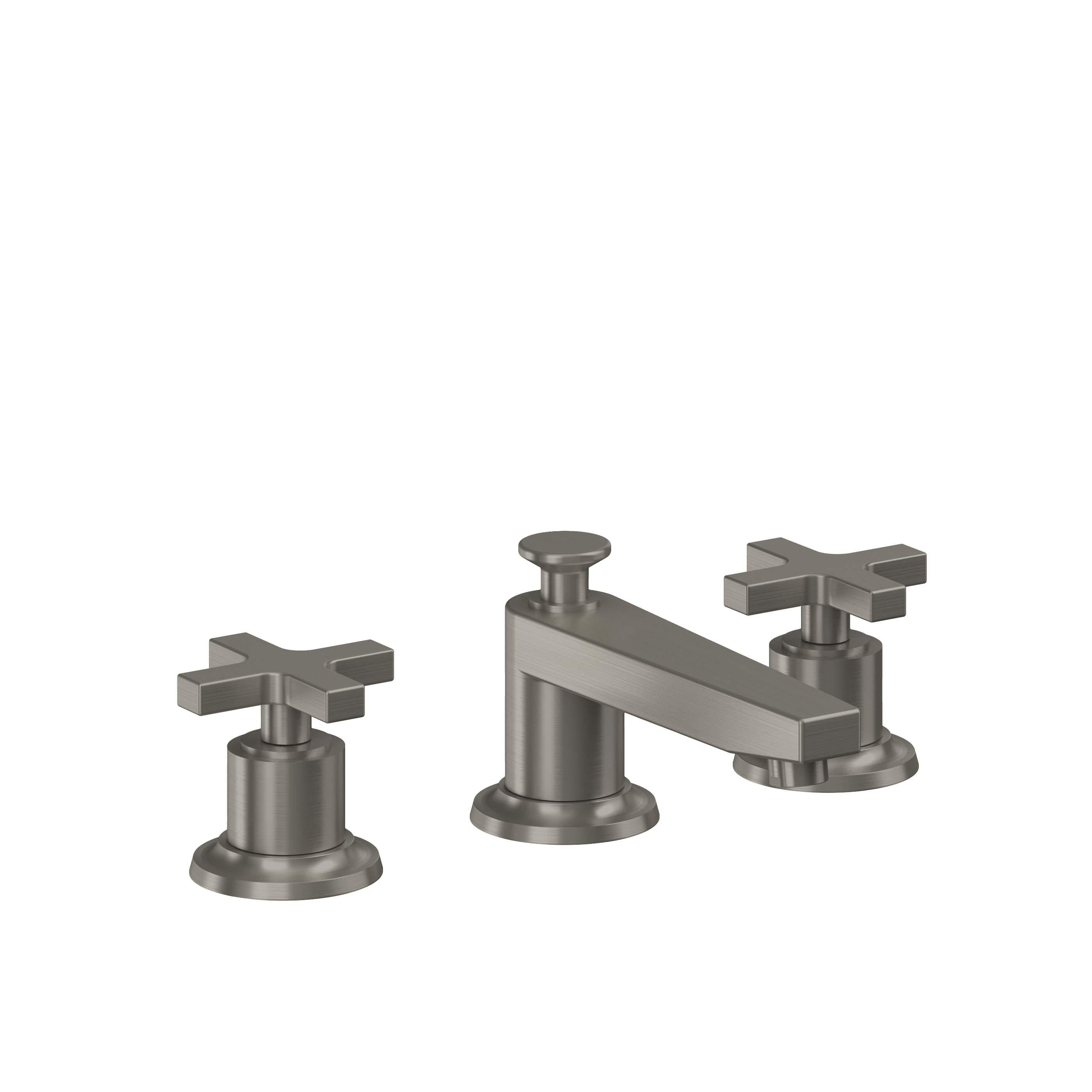 California Faucets Rincon Bay 8" Llave de Lavabo de 3 Orificios para Cubierta, con Dos Manerales - Grafito
