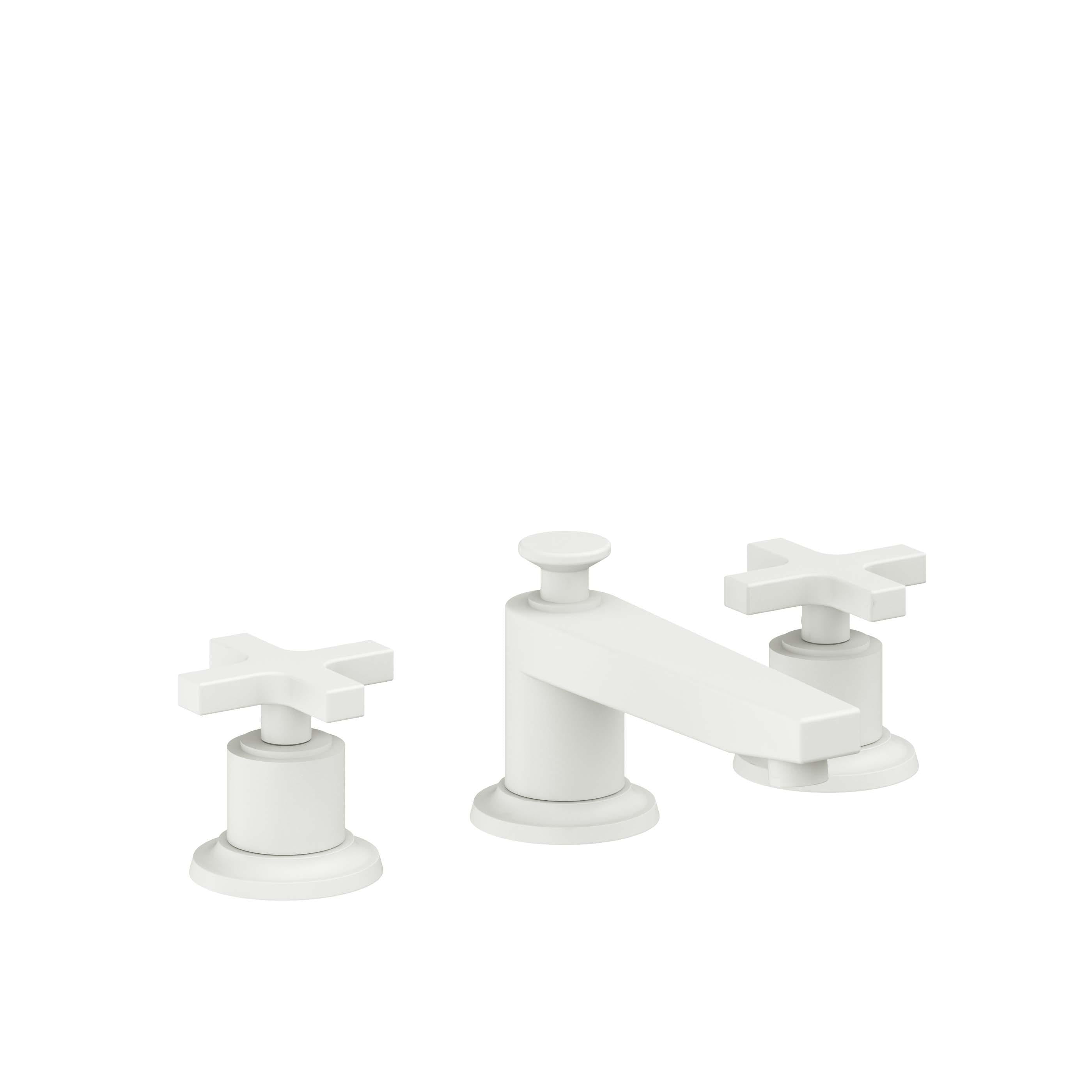 California Faucets Rincon Bay 8" Llave de Lavabo de 3 Orificios para Cubierta, con Dos Manerales - Blanco Mate