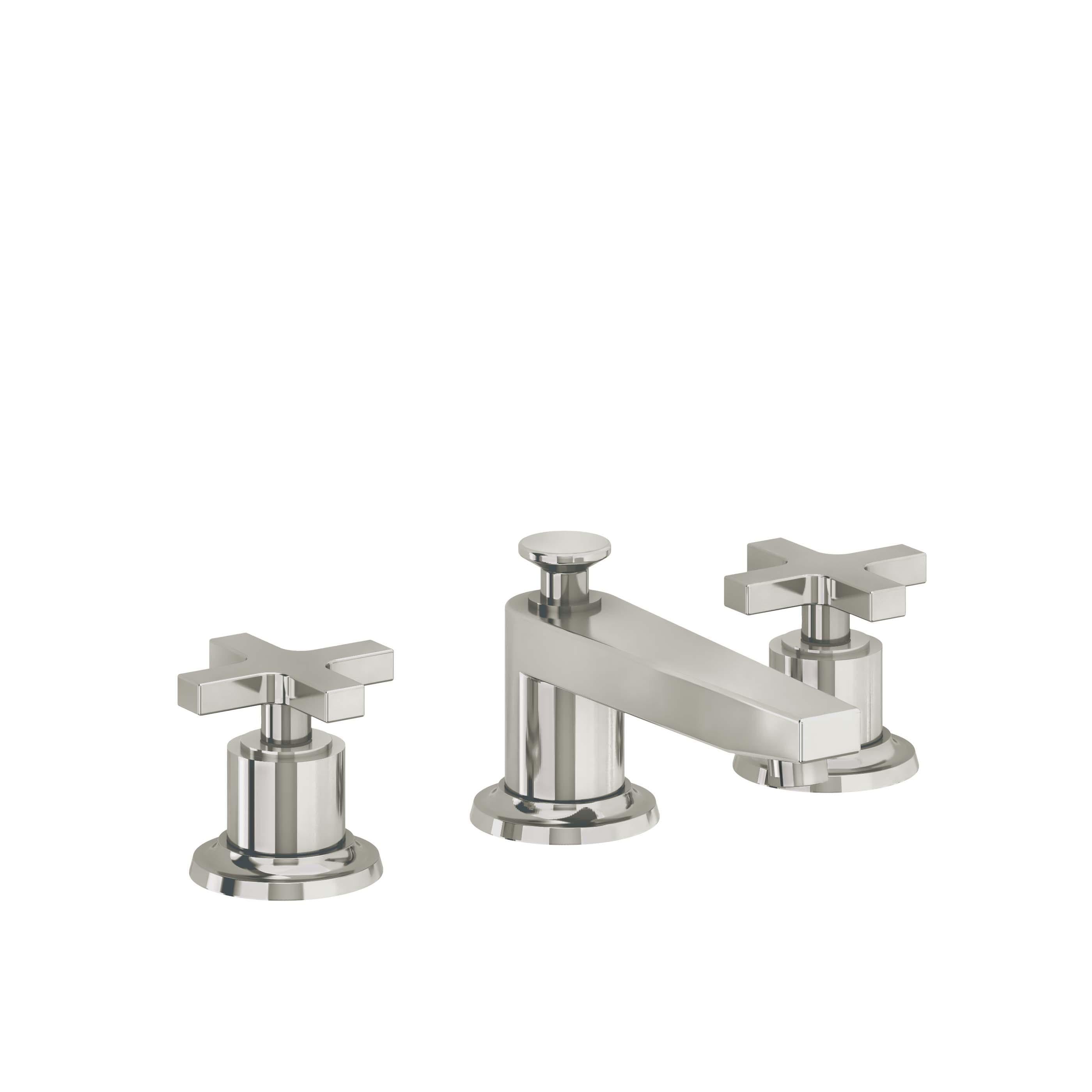California Faucets Rincon Bay 8" Llave de Lavabo de 3 Orificios para Cubierta, con Dos Manerales - Níquel Pulido