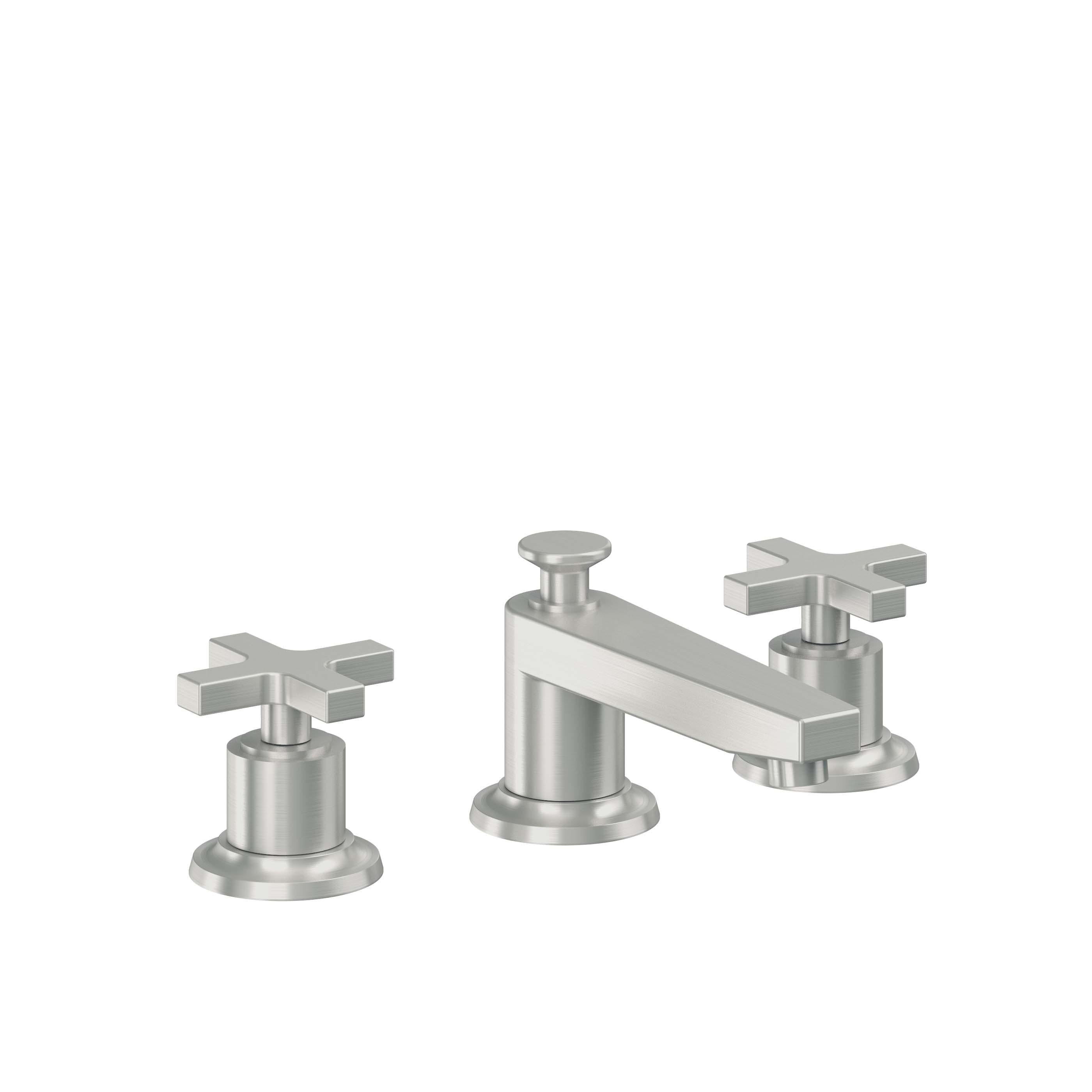 California Faucets Rincon Bay 8" Llave de Lavabo de 3 Orificios para Cubierta, con Dos Manerales - Cromo Satinado