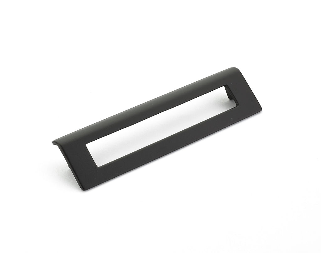Schaub Jaladera Finestrino Angled Rectangle, 6-5/16" cc — Negro Mate