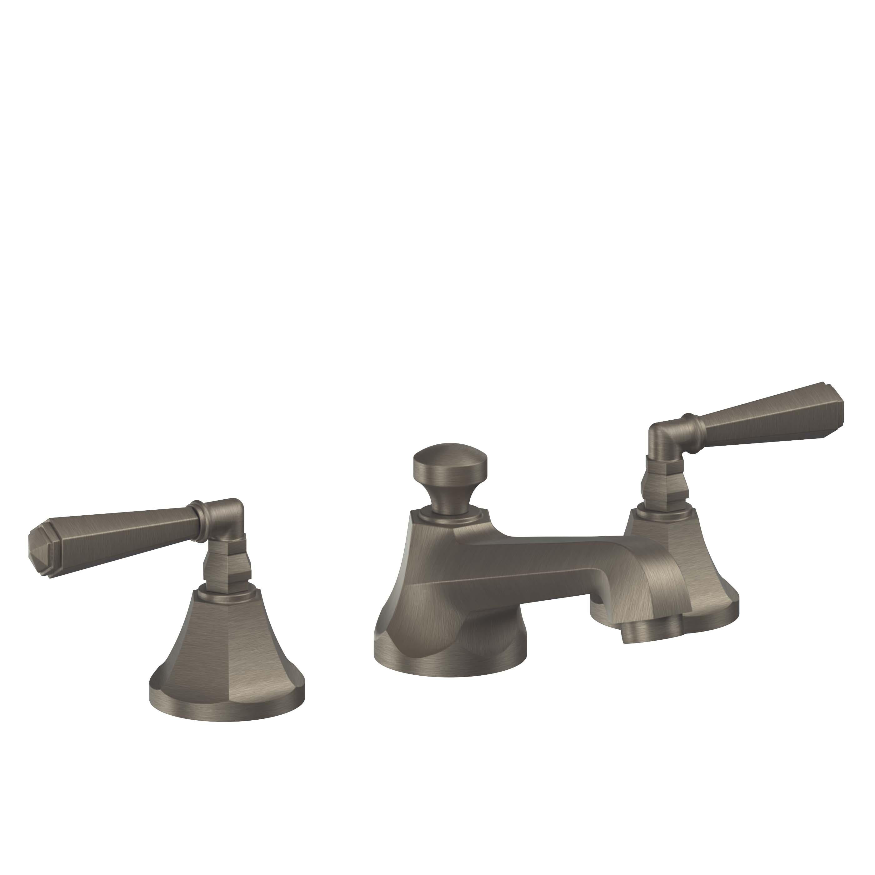 California Faucets Monterey 8" Llave de Lavabo de 3 Orificios para Cubierta, con Dos Manerales - Níquel Antiguo Mate