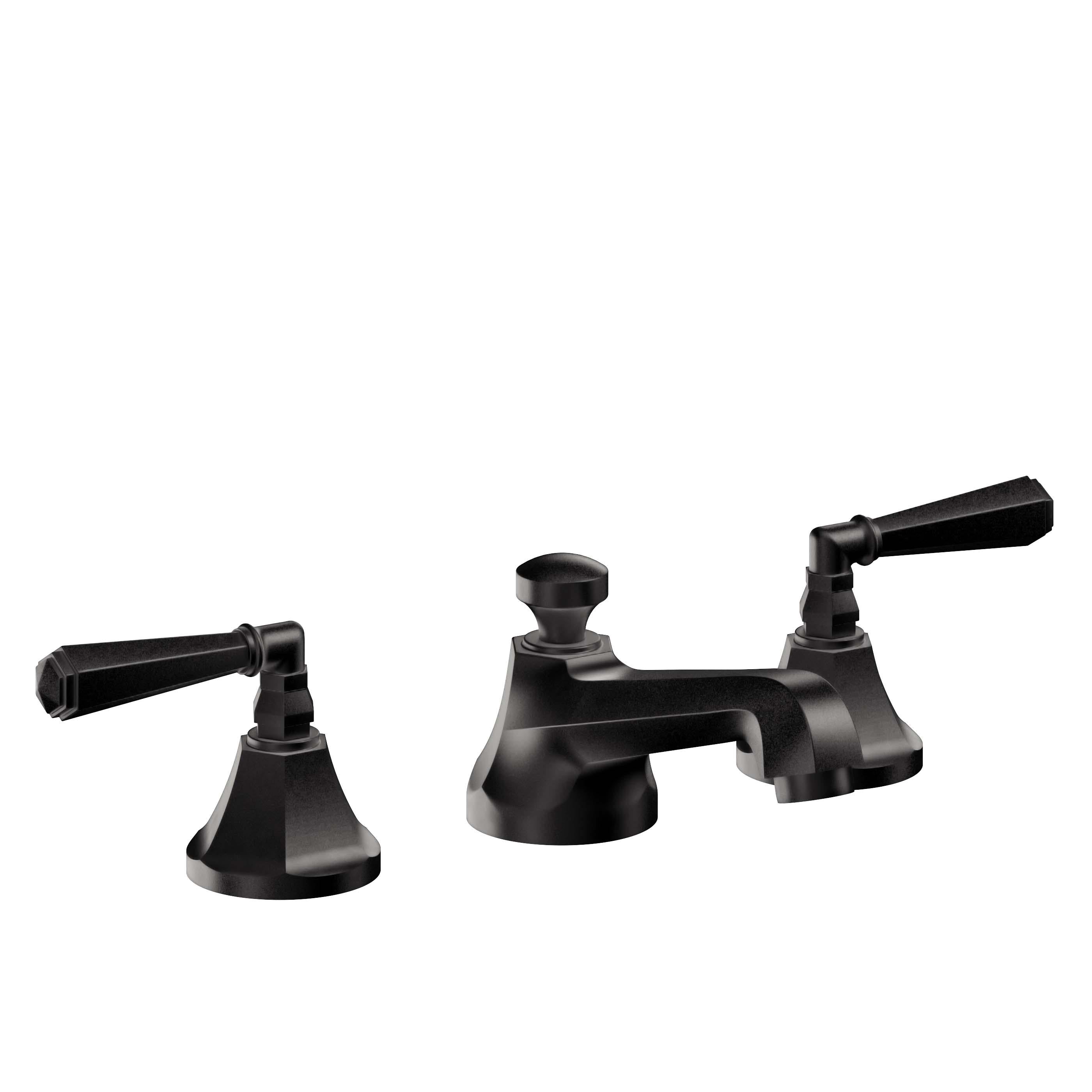 California Faucets Monterey 8" Llave de Lavabo de 3 Orificios para Cubierta, con Dos Manerales - Negro Mate
