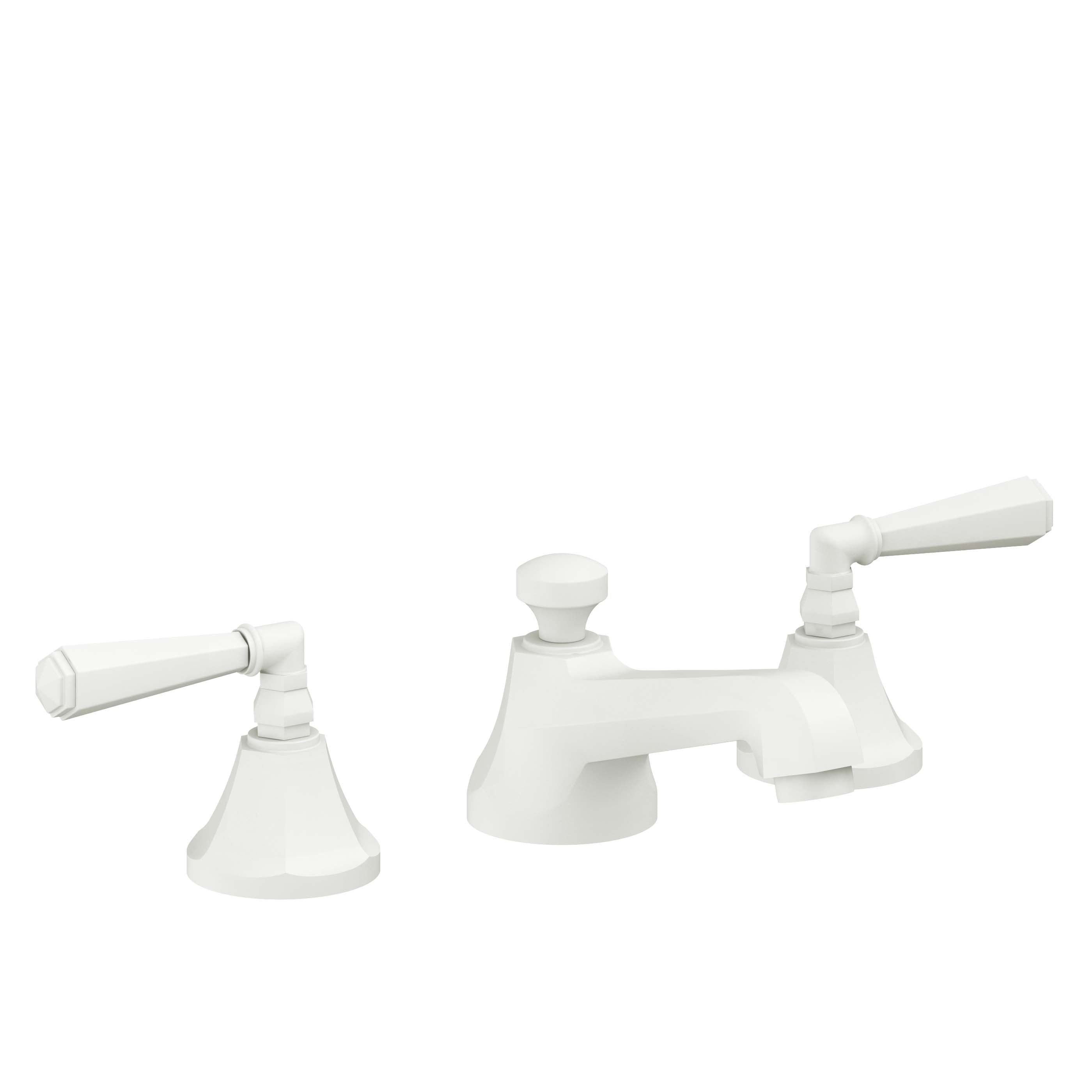 California Faucets Monterey 8" Llave de Lavabo de 3 Orificios para Cubierta, con Dos Manerales - Blanco Mate