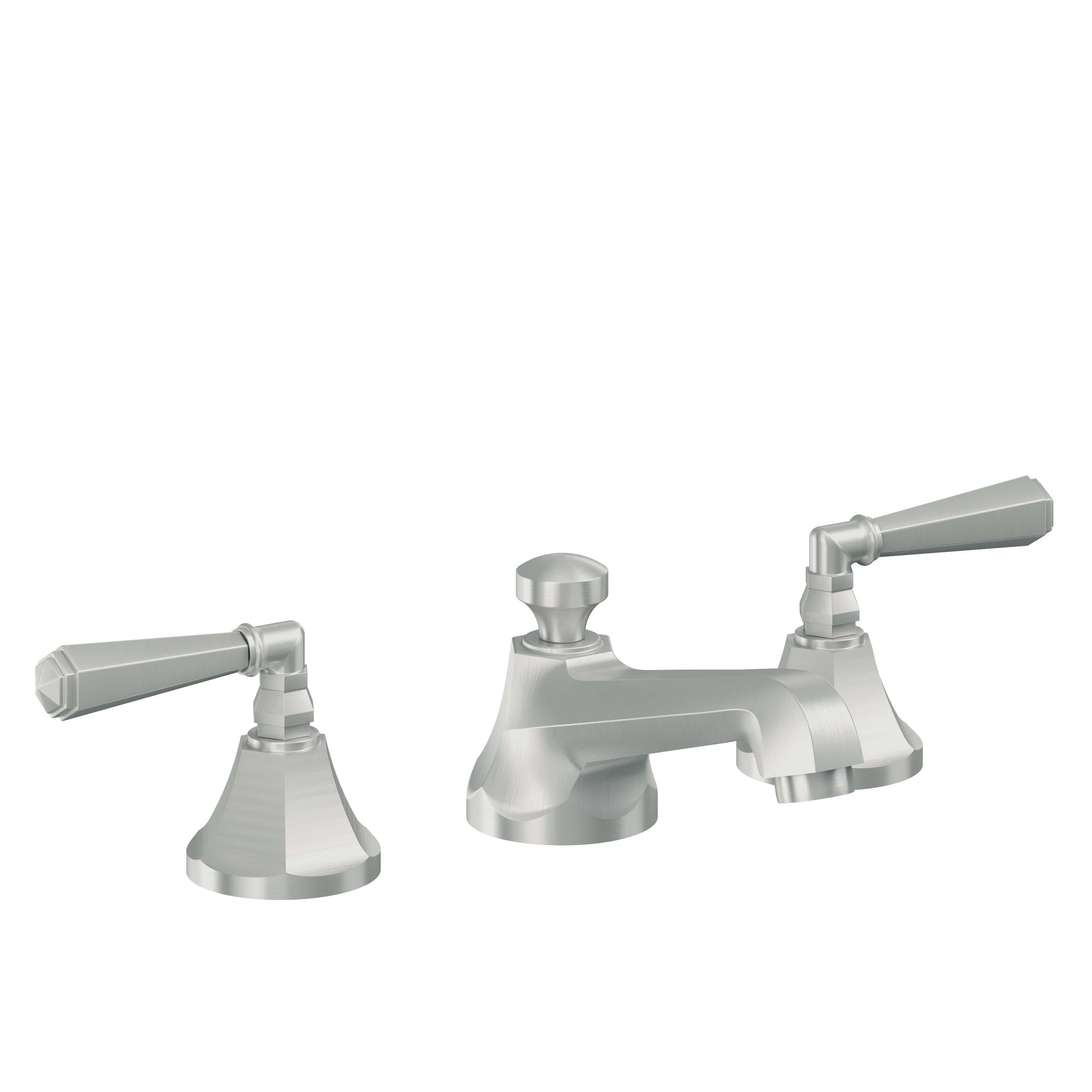 California Faucets Monterey 8" Llave de Lavabo de 3 Orificios para Cubierta, con Dos Manerales - Cromo Satinado