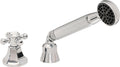 California Faucets Monterey Regadera de Mano y Desviador Completo para Tina Romana - Manija de Cruz - Cromo Pulido