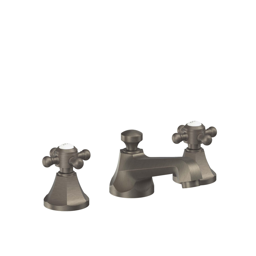 California Faucets Monterey 8" Llave de Lavabo de 3 Orificios para Cubierta, con Dos Manerales - Níquel Antiguo Mate