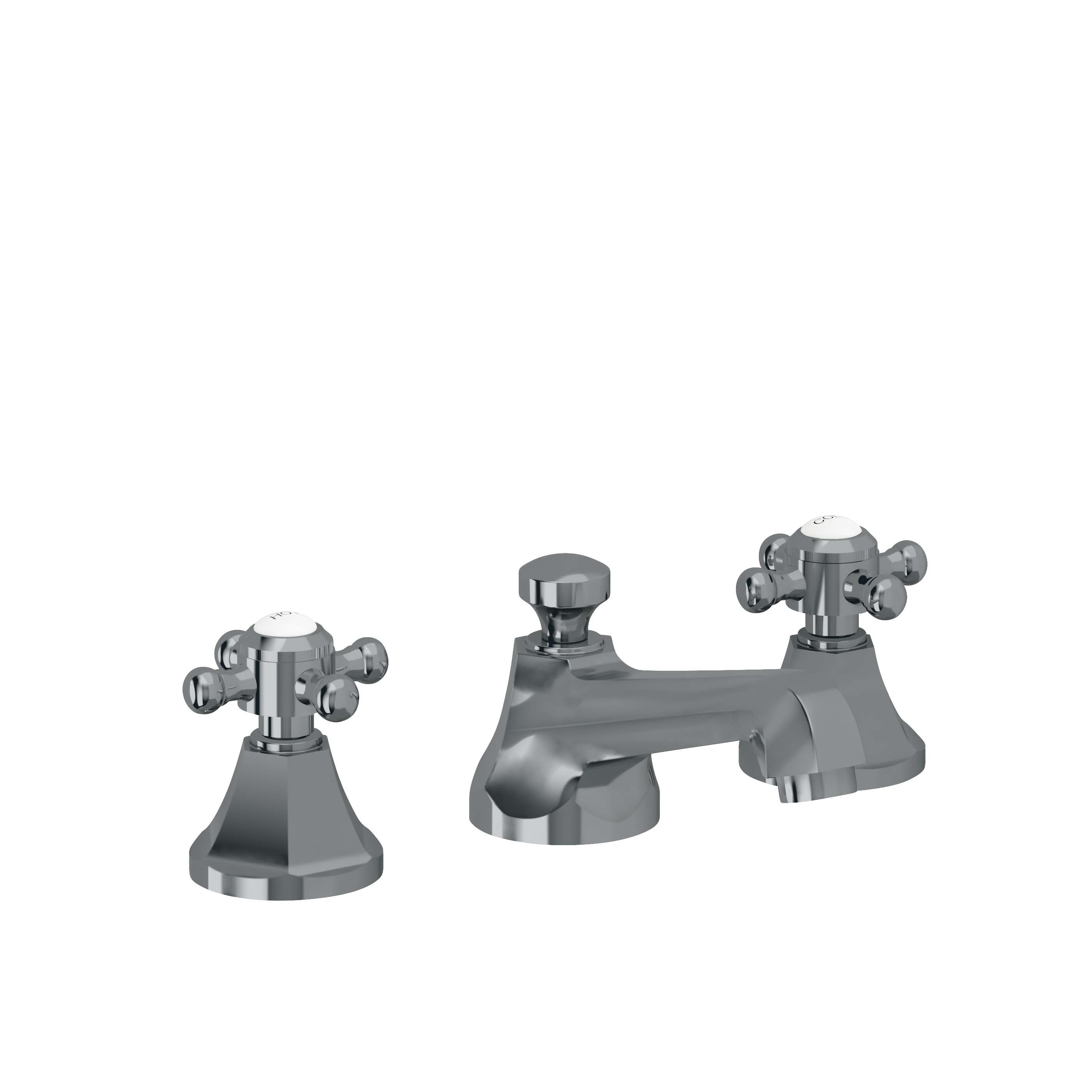 California Faucets Monterey 8" Llave de Lavabo de 3 Orificios para Cubierta, con Dos Manerales - Níquel Negro