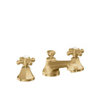 California Faucets Monterey 8" Llave de Lavabo de 3 Orificios para Cubierta, con Dos Manerales - Oro Satinado de por Vida