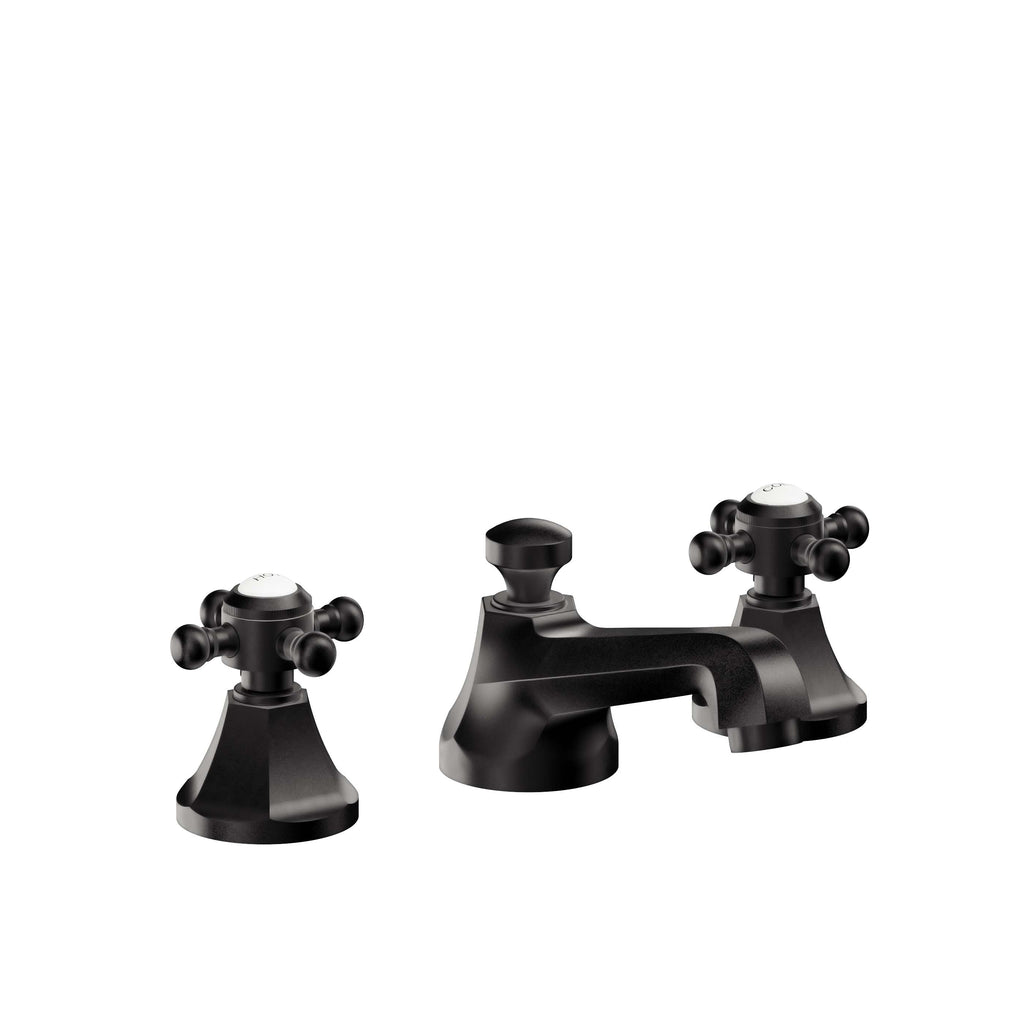 California Faucets Monterey 8" Llave de Lavabo de 3 Orificios para Cubierta, con Dos Manerales - Negro Mate