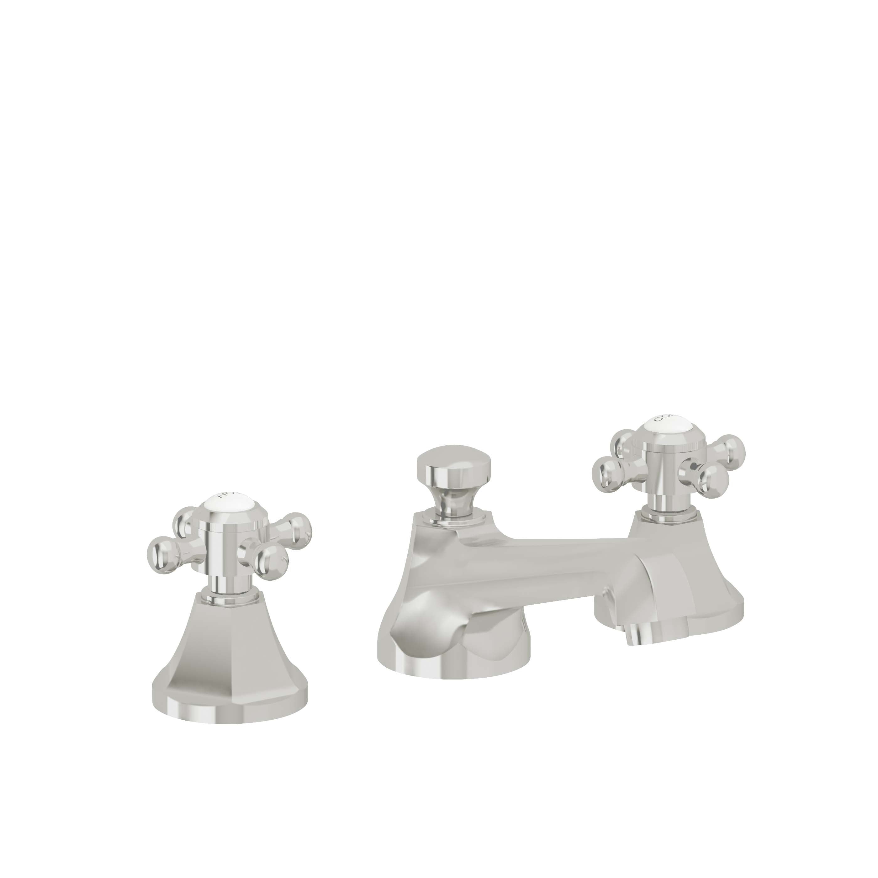 California Faucets Monterey 8" Llave de Lavabo de 3 Orificios para Cubierta, con Dos Manerales - Cromo Pulido