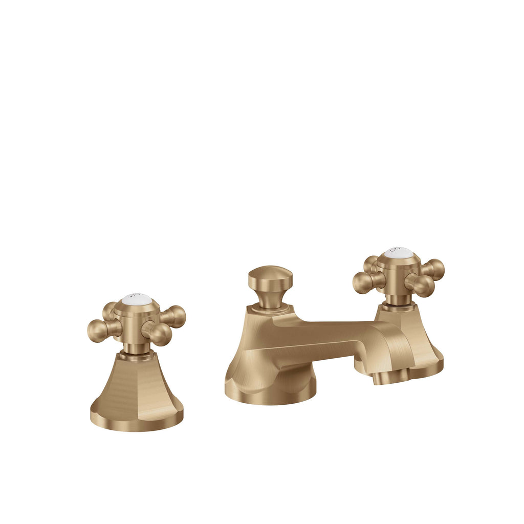 California Faucets Monterey 8" Llave de Lavabo de 3 Orificios para Cubierta, con Dos Manerales - Bronce Satinado