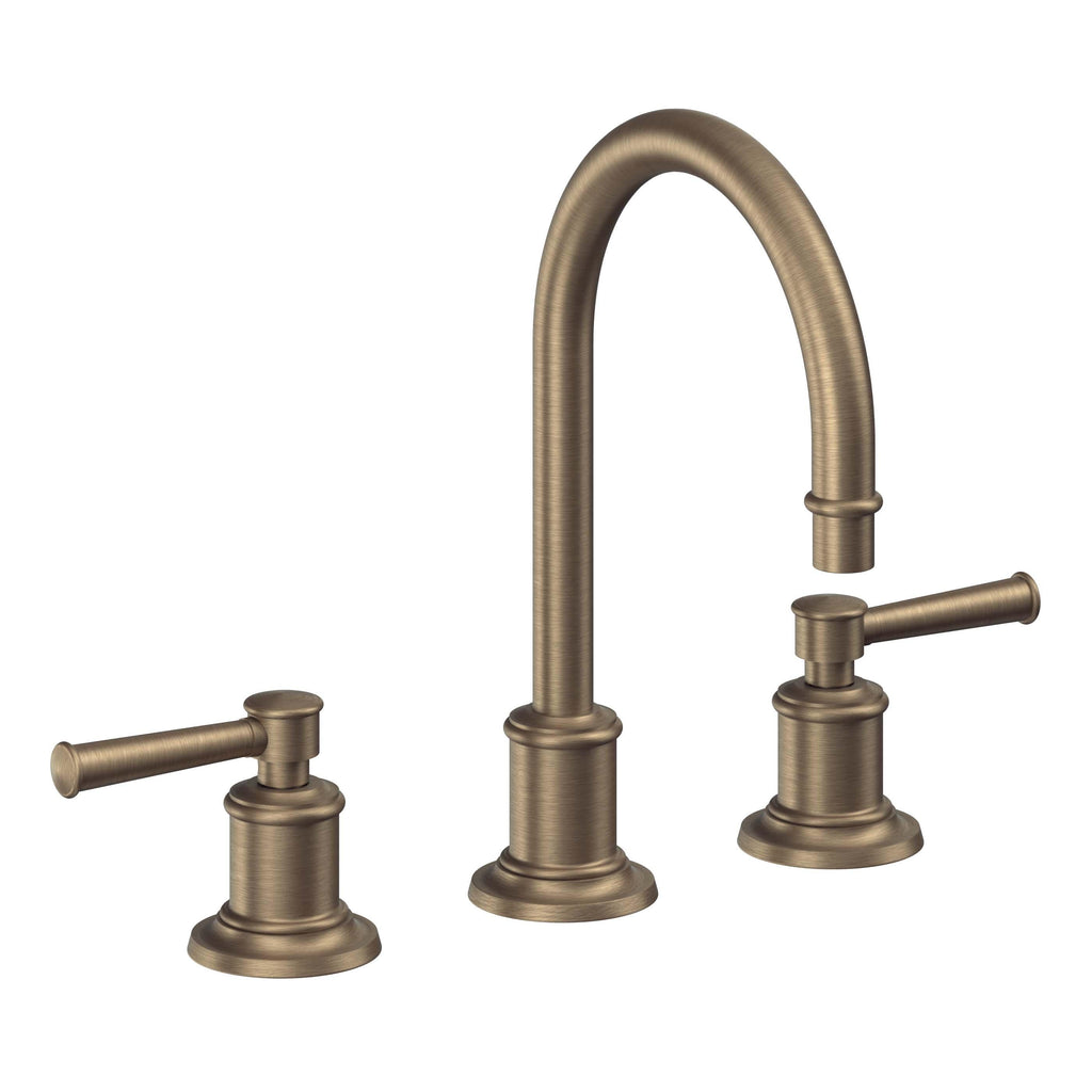 California Faucets Miramar Llave de Lavabo de 3 Orificios para Cubierta, con Dos Manerales - Manija de Palanca - Latón Antiguo Mate