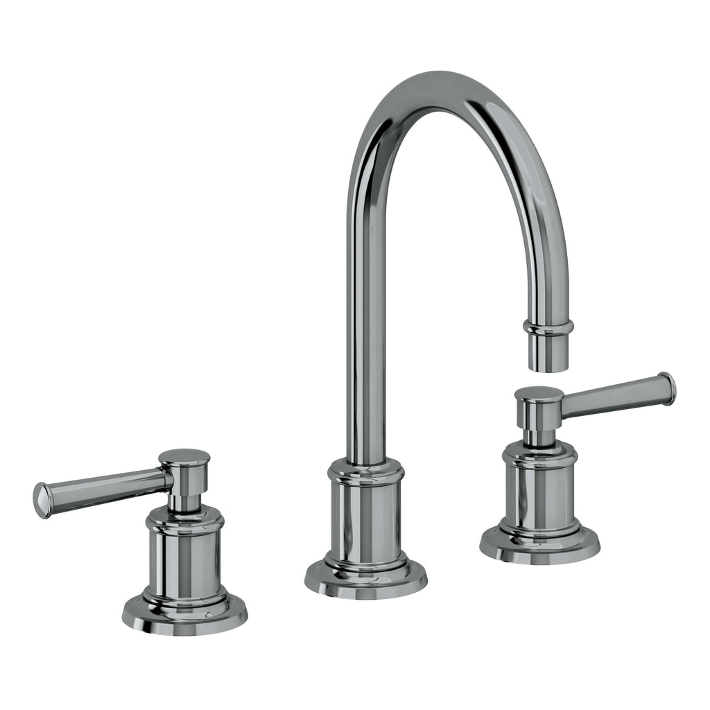 California Faucets Miramar Llave de Lavabo de 3 Orificios para Cubierta, con Dos Manerales - Manija de Palanca - Níquel Negro