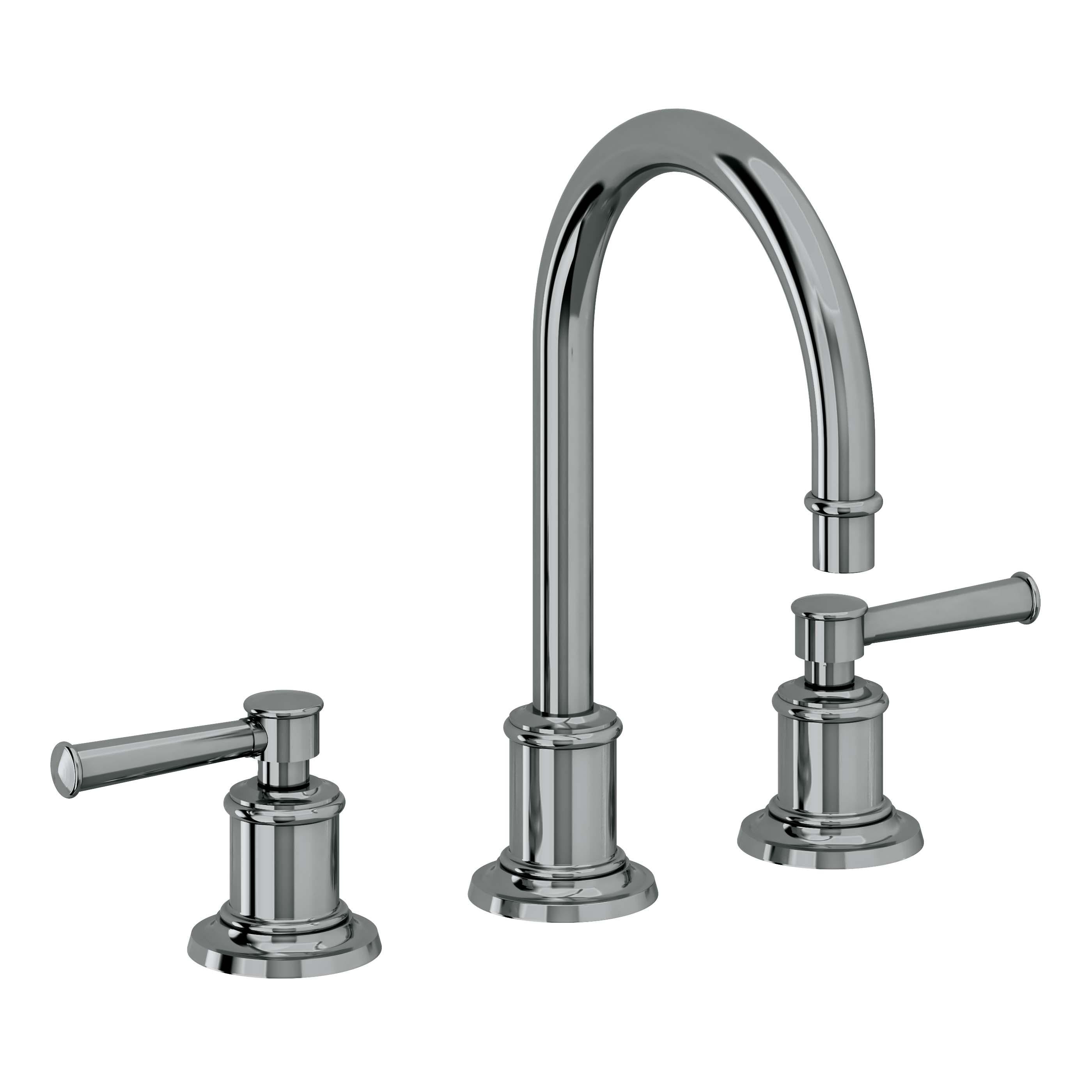 California Faucets Miramar Llave de Lavabo de 3 Orificios para Cubierta, con Dos Manerales - Manija de Palanca - Níquel Negro