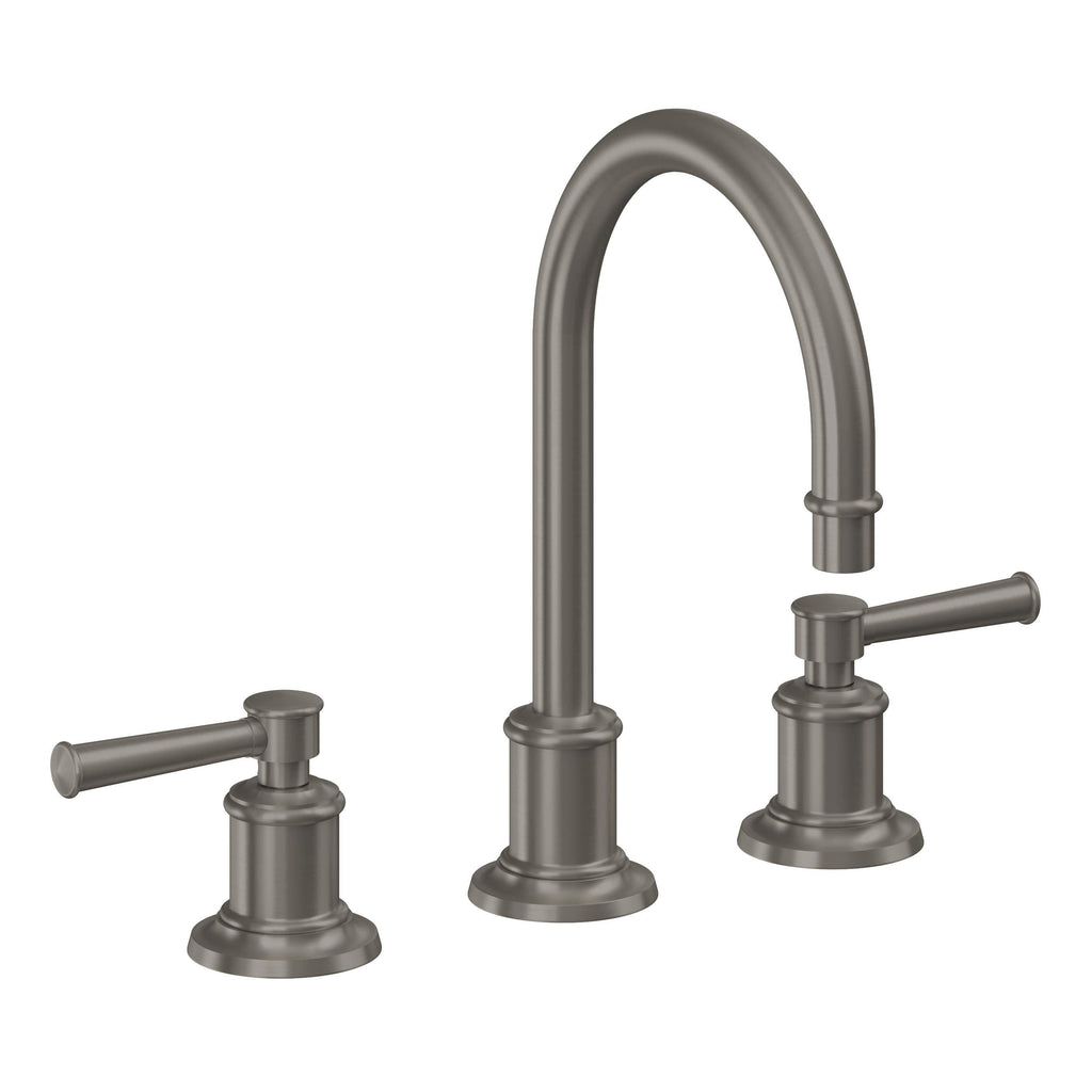 California Faucets Miramar Llave de Lavabo de 3 Orificios para Cubierta, con Dos Manerales - Manija de Palanca - Grafito