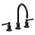 California Faucets Miramar Llave de Lavabo de 3 Orificios para Cubierta, con Dos Manerales - Manija de Palanca - Negro Mate