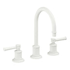 California Faucets Miramar Llave de Lavabo de 3 Orificios para Cubierta, con Dos Manerales - Manija de Palanca - Blanco Mate