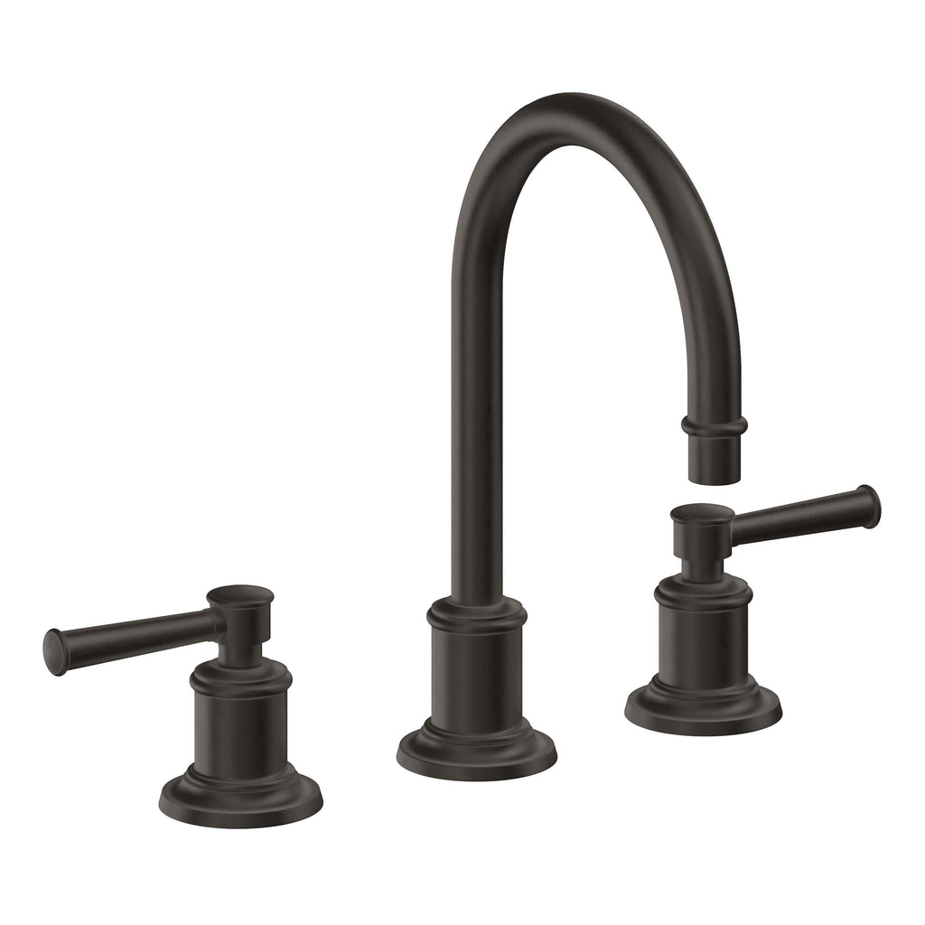 California Faucets Miramar Llave de Lavabo de 3 Orificios para Cubierta, con Dos Manerales - Manija de Palanca - Bronce Oscuro