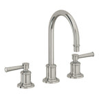 California Faucets Miramar Llave de Lavabo de 3 Orificios para Cubierta, con Dos Manerales - Manija de Palanca - Níquel Pulido