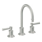 California Faucets Miramar Llave de Lavabo de 3 Orificios para Cubierta, con Dos Manerales - Manija de Palanca - Cromo Satinado