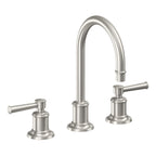California Faucets Miramar Llave de Lavabo de 3 Orificios para Cubierta, con Dos Manerales - Manija de Palanca - Acero Inoxidable Ultra