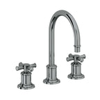 California Faucets Miramar Llave de Lavabo de 3 Orificios para Cubierta, con Dos Manerales - Manija de Cruz - Níquel Negro