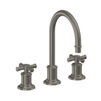 California Faucets Miramar Llave de Lavabo de 3 Orificios para Cubierta, con Dos Manerales - Manija de Cruz - Grafito