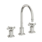 California Faucets Miramar Llave de Lavabo de 3 Orificios para Cubierta, con Dos Manerales - Manija de Cruz - Cromo Pulido